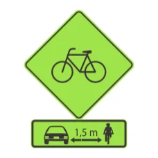 Señal de tránsito: Ciclistas en la vía