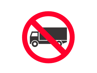 Señal de tránsito: Prohibido circulación de vehículos de carga