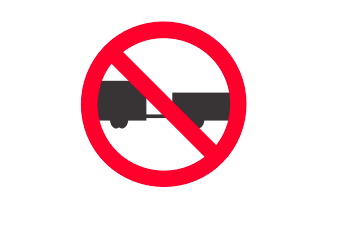 Señal de tránsito: Prohibido circulación de vehículos con eje adicional