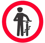 Señal de tránsito: Obligatorio descender de la bicicleta