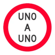 Señal de tránsito: Uno a uno