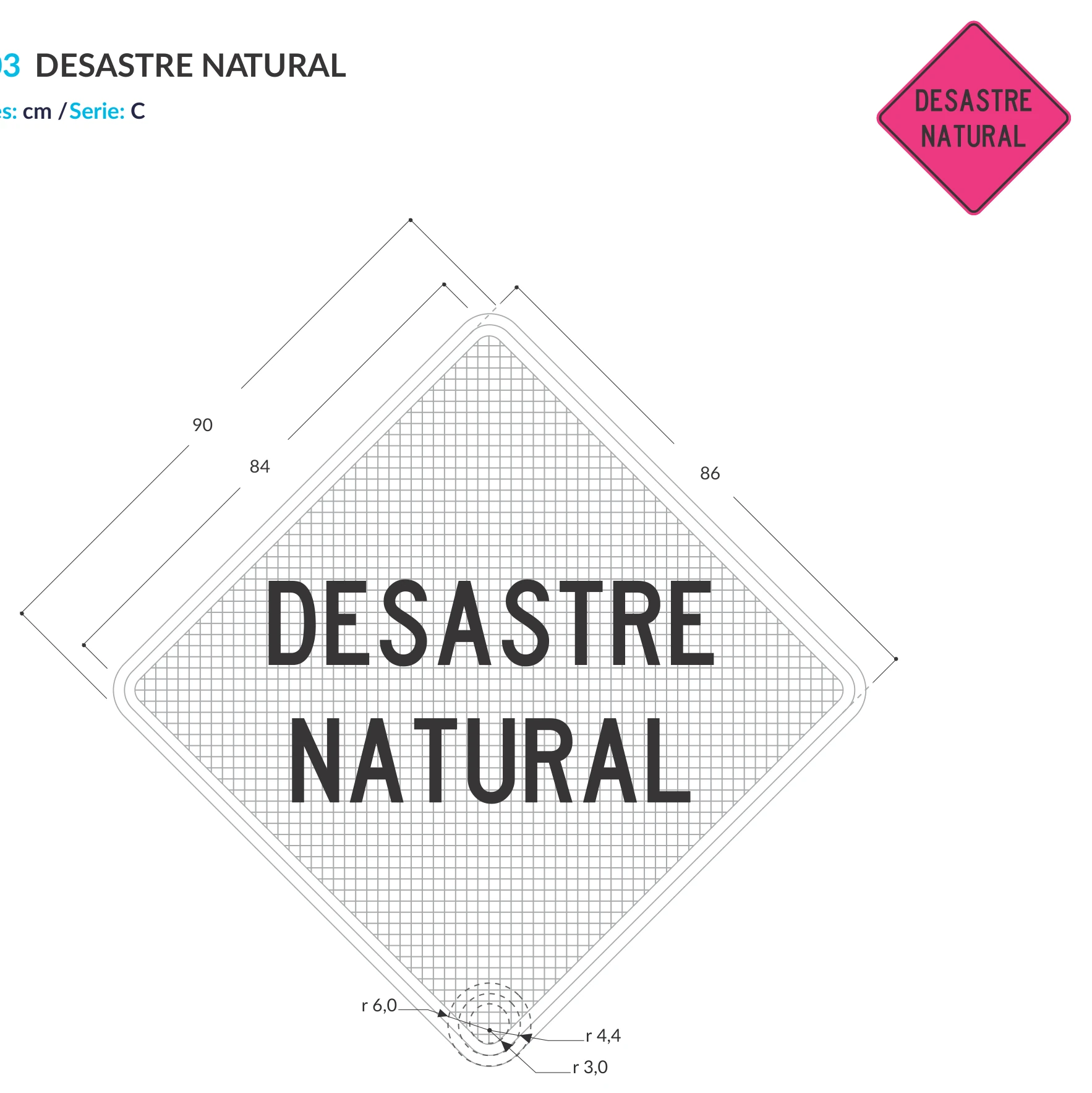 Señal de tránsito: Desastre natural