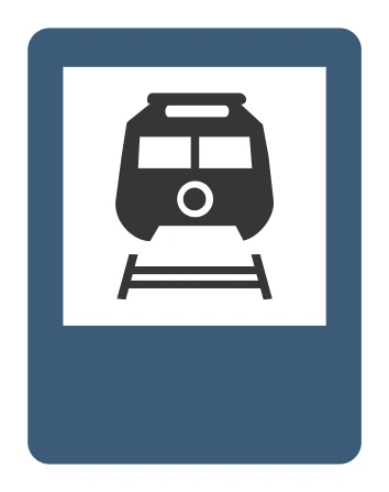 Señal de tránsito: TRANSPORTE FERROVIARIO