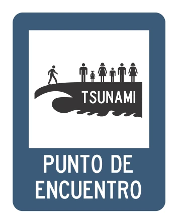 Señal de tránsito: PUNTO DE ENCUENTRO POR TSUNAMI