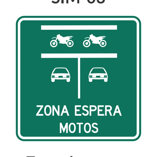 Señal de tránsito: ZONA DE ESPERA ADELANTADA DE