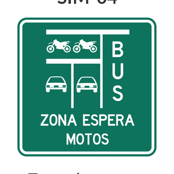 Señal de tránsito: ZONA DE ESPERA ADELANTADA DE MOTOS EN