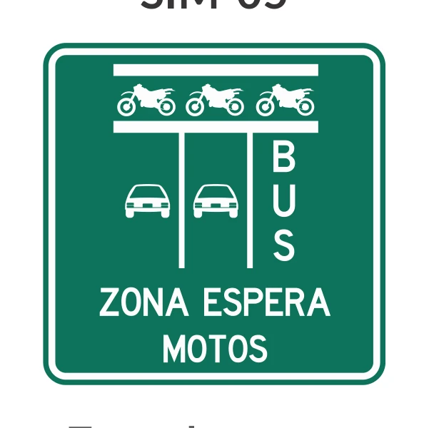 Señal de tránsito: ZONA DE ESPERA ADELANTADA DE MOTOS EN