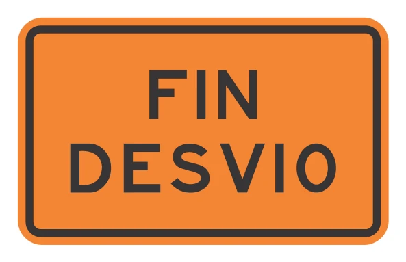 Señal de tránsito: Fin desvío