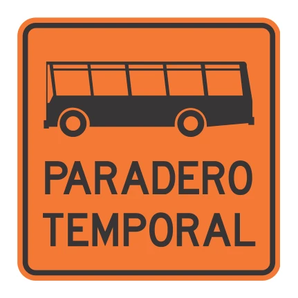 Señal de tránsito: Paradero temporal de buses