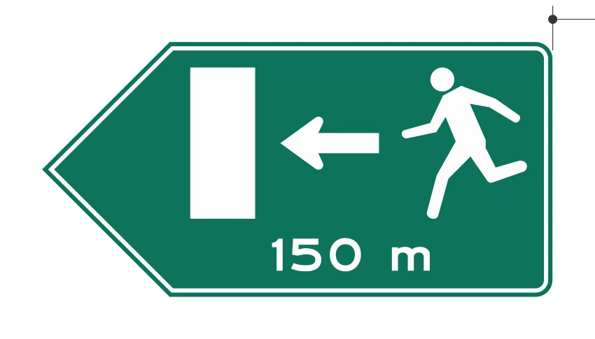 Señal de tránsito: RUTA DE ESCAPE A SALIDA DE EMERGENCIA