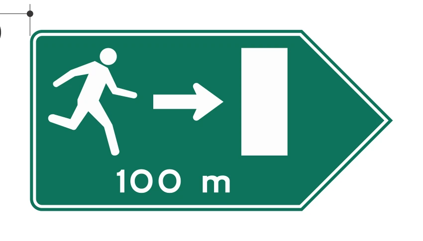 Señal de tránsito: RUTA DE ESCAPE A SALIDA DE EMERGENCIA