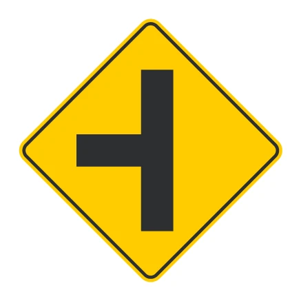 Señal de tránsito: Vía lateral izquierda