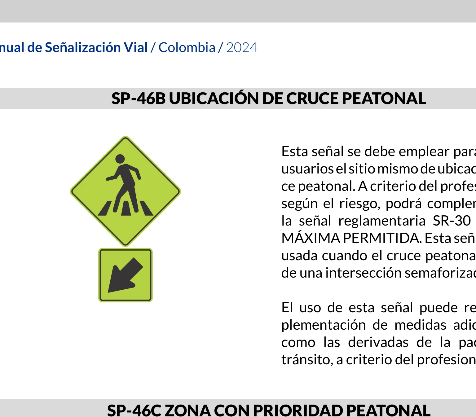 Señal de tránsito: Ubicación de cruce peatonal
