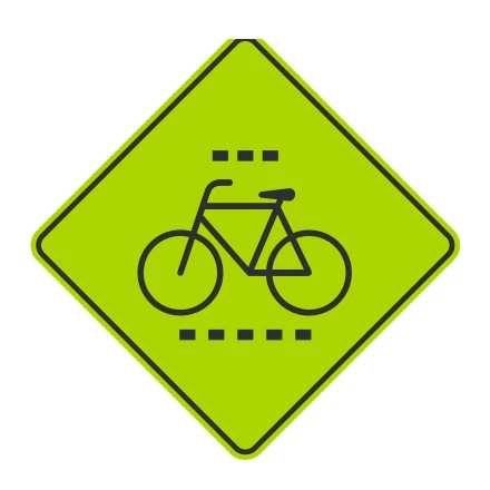 Señal de tránsito: Proximidad a cruce de ciclistas