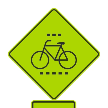 Señal de tránsito: Ubicación de cruce de ciclistas