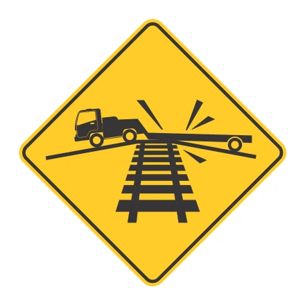 Señal de tránsito: CRUCE FERROVIARIO CON DESNIVEL