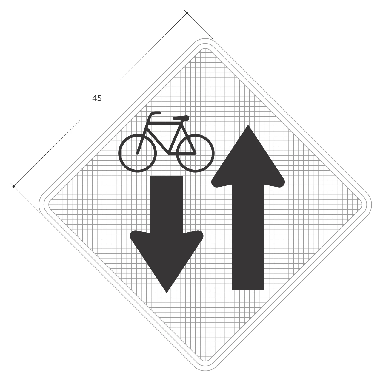Señal de tránsito: CIRCULACIÓN DE BICICLETAS A CONTRAFLUJO