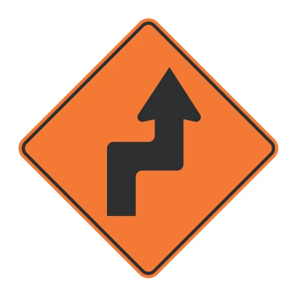 Señal de tránsito: CURVA Y CONTRA-CURVA CERRADA PRIMERA