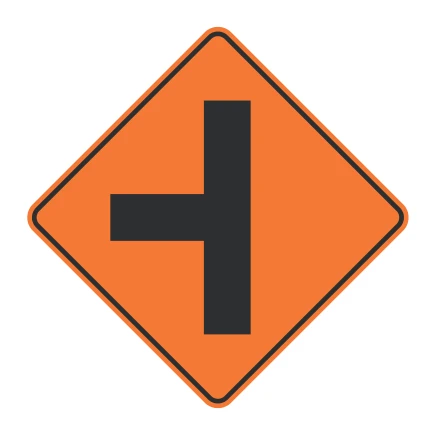 Señal de tránsito: Vía lateral izquierda