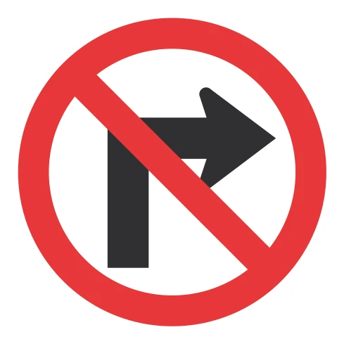 Señal de tránsito: Prohibido girar a la derecha