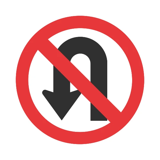 Señal de tránsito: Prohibido girar en “u”