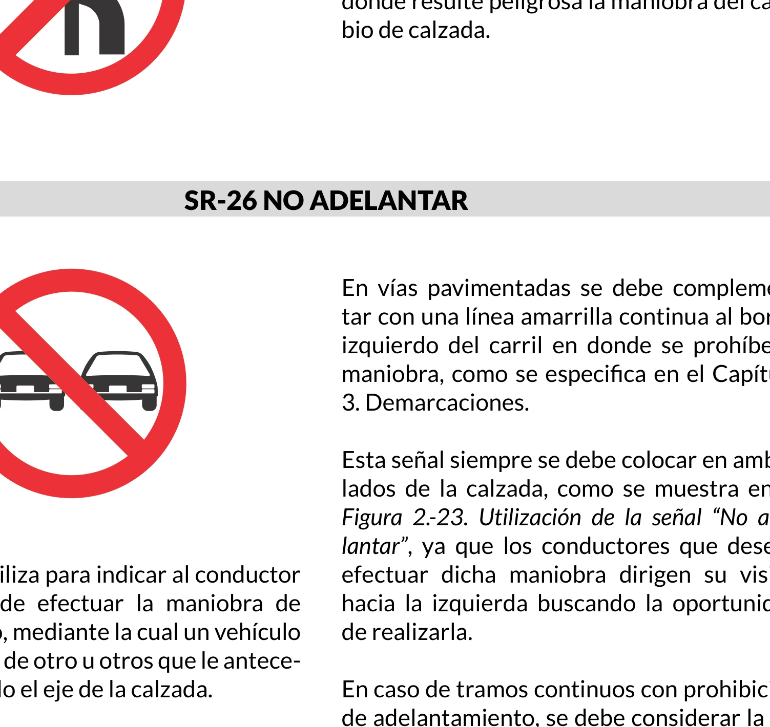 Señal de tránsito: No adelantar
