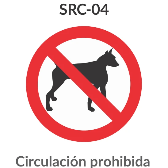 Señal de tránsito: Circulación prohibida de mascotas